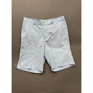 Peter Millar Shorts Mens 33 Blue Striped Chino Wicking 9 Inseam Casual Golf